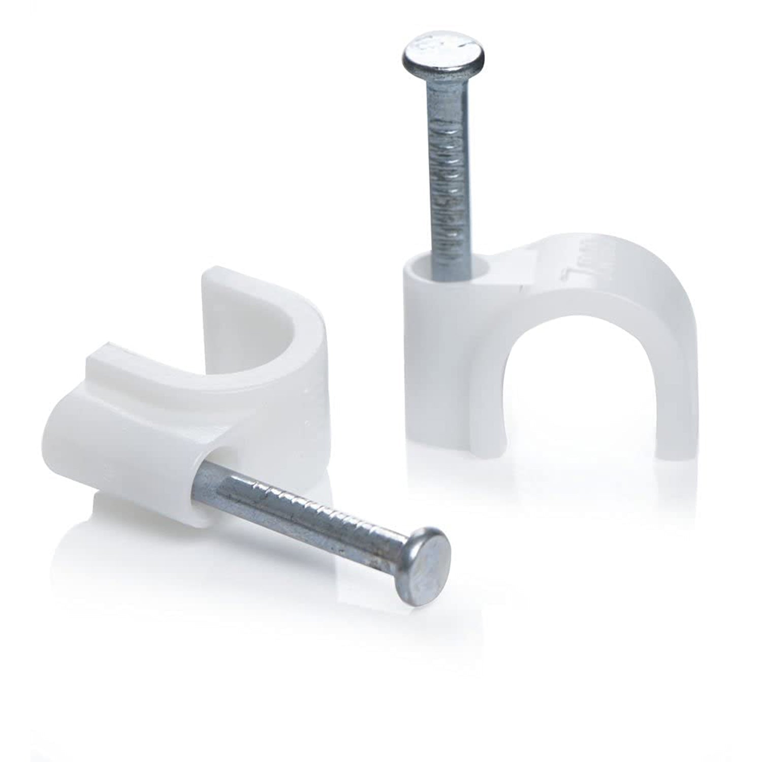 9020 100 Pc 6 MM Cable Clip used in all kinds of wires to make them stuck and holded in walls etc. 9020 100 Pc 6 MM Cable Clip used in all kinds of wires to make them stuck and holded in walls etc.